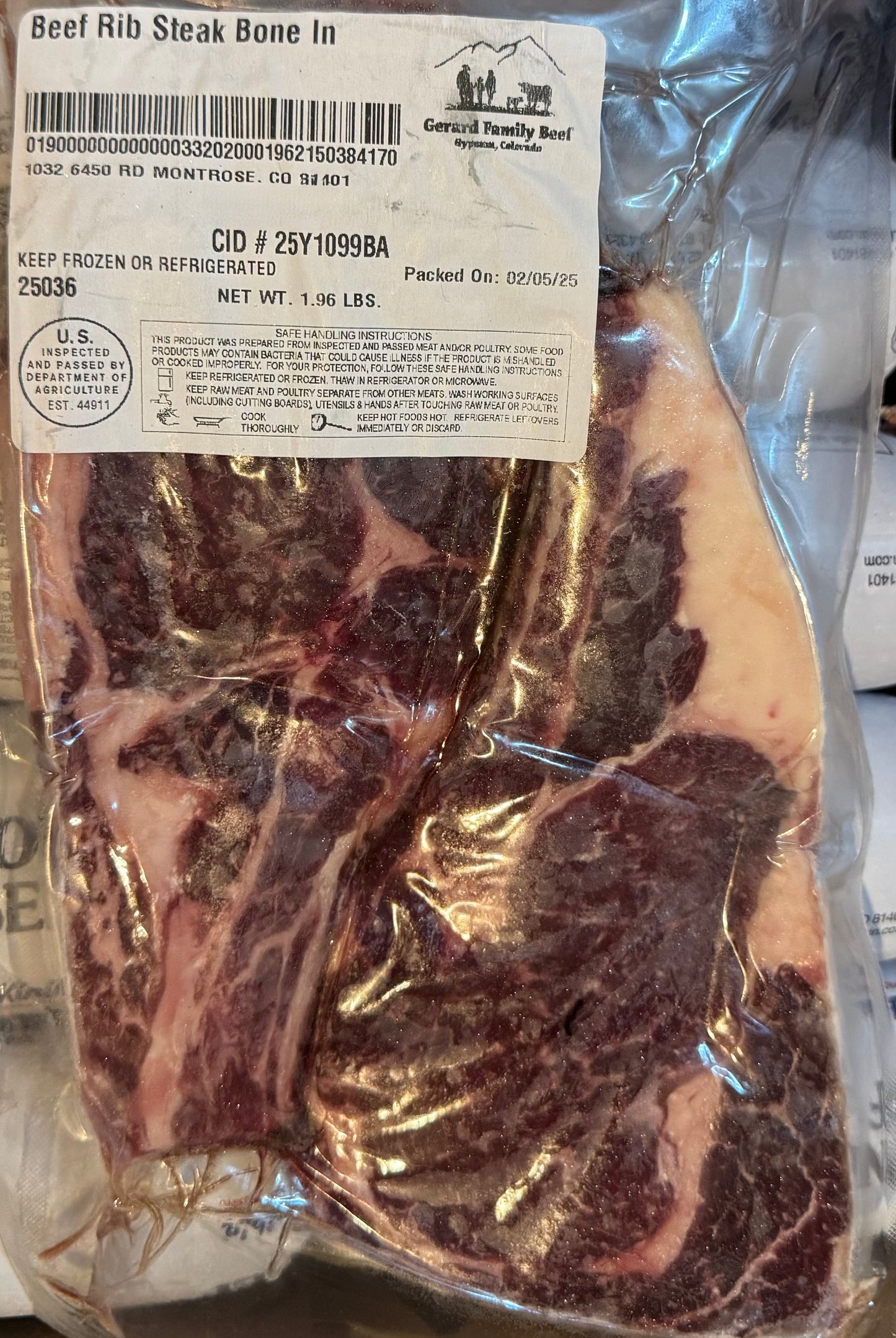 Steak- Bone In- RIBEYE - COST BY FINAL WEIGHT
